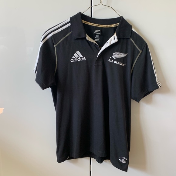 adidas Shirts Adidas Mens Rugby Polo All Blacks Med M Climalite